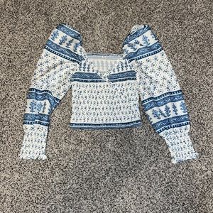 Women’s white & blue top